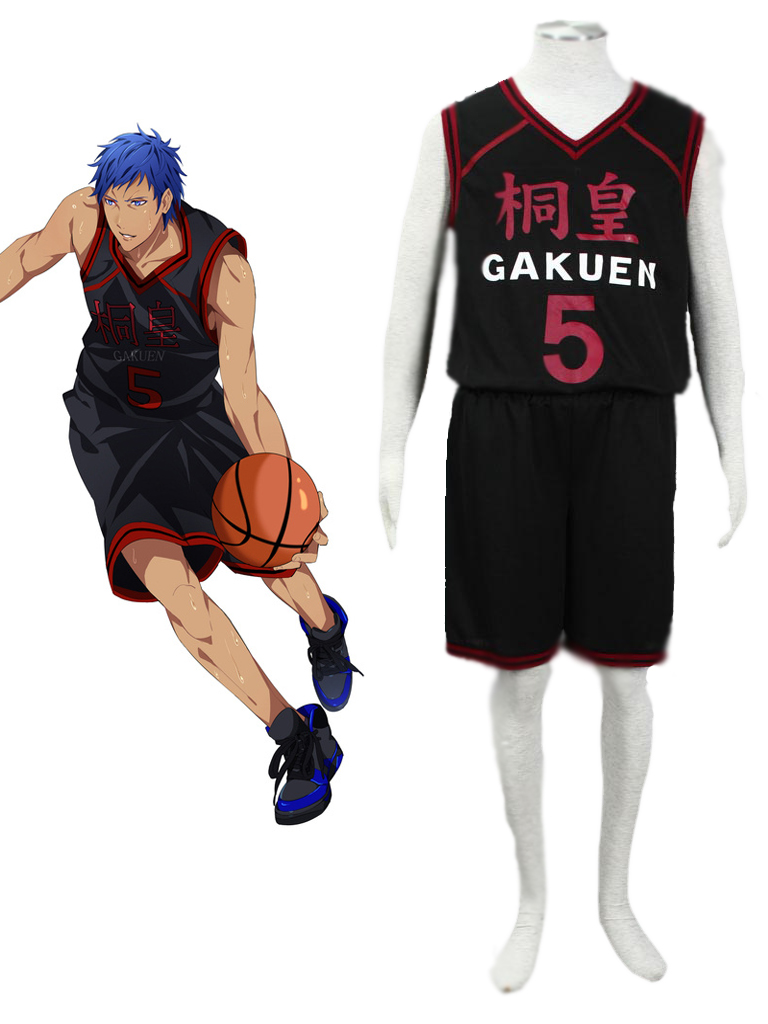 Kuroko's Basketball Daiki Aomine Tōō High School Basketball Team Uniform Black Number 5 Cosplay Costume